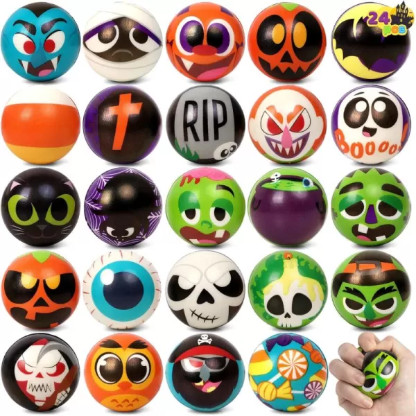 imageJOYIN 24 PCS Halloween Stress Balls Halloween Novelty Toys Balls for Halloween Squishy Toys Slow Release Halloween Party Favors Decoration Supplies Party Bag FillersSpooky