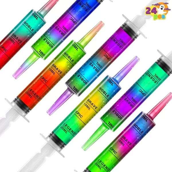 imageJOYIN 24 PCs 20ml Plastic Syringes Reusable EasyGrip Caps Container Tubes with Caps ampamp Individually Wrapped