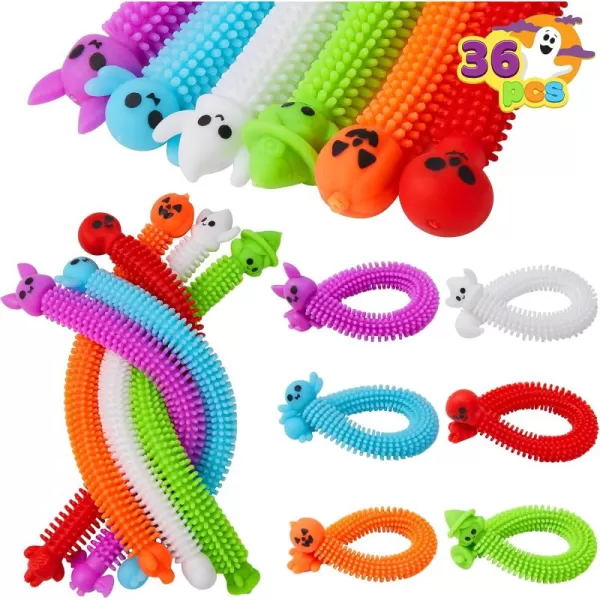 imageJOYIN 36 PCS Halloween Stretchy Strings Fidget Toys Elastic Sensory Stress Relief Toys for Autistic Children Fidgeting and Relaxing Treat Bags Gifts Halloween Party Favors Halloween Decorations
