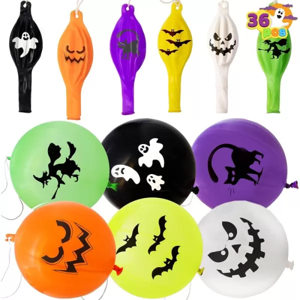 imageJOYIN 36 Pieces Halloween Punch Balloons for Halloween Punching Balloon Party Favor Supplies Decorations Trick or Treat Toys Halloween School Classroom Game
