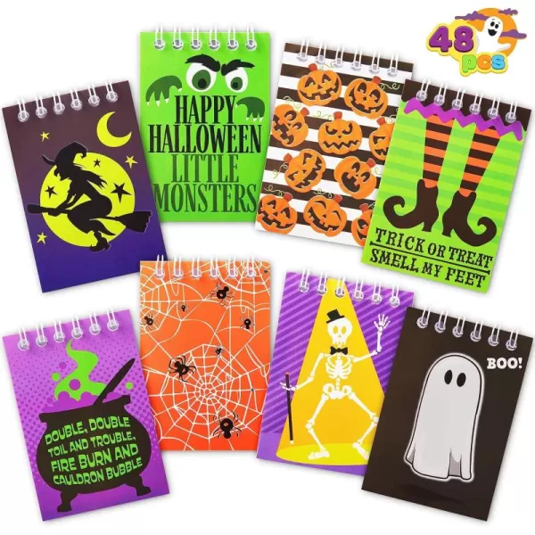 imageJOYIN 48 Pcs Halloween Spooky Notepad Set in 8 Designs Halloween Note Pads for Kids Girls Boys Classroom Favors Trick or Treat Kids Gift Set Halloween Goodie Bags Halloween Party Favors