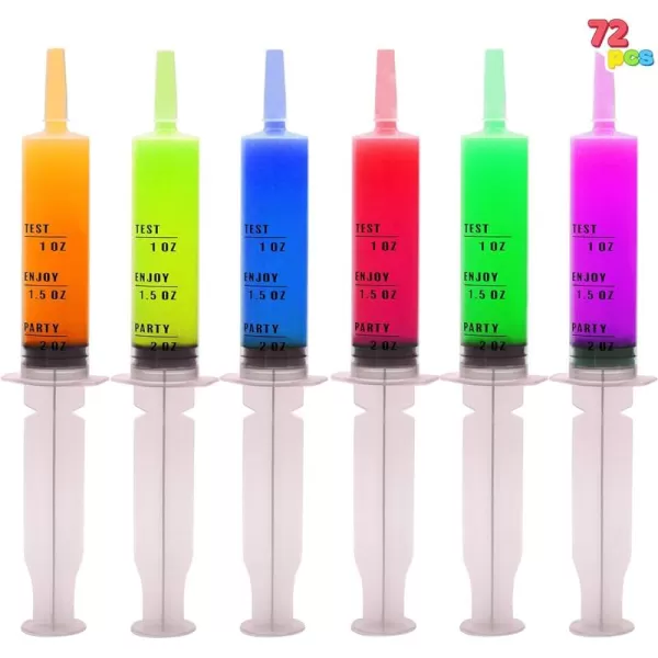 imageJOYIN 72 PCs 60ml Plastic Syringes 2 oz EasyGrip Caps Reusable Container Tubes with Individually Wrapped ampamp Caps