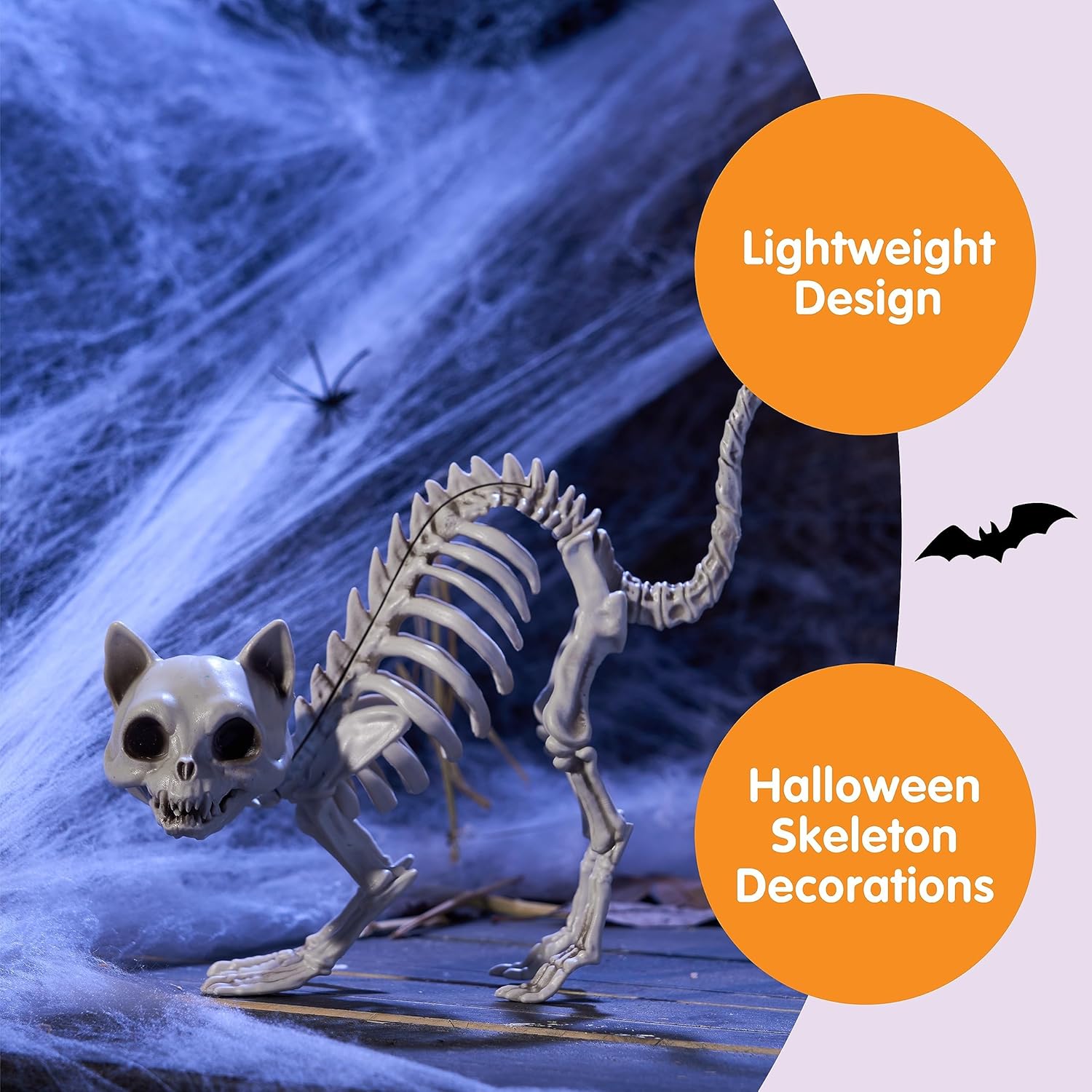 imageJOYIN 2 PCS Skeleton Cats Halloween Indoor Outdoor Decorations Set Animal Courtyard for Photo Props Decorations Trick or Treat Decor Spooky Scene Party Favors 7  79  3 inches