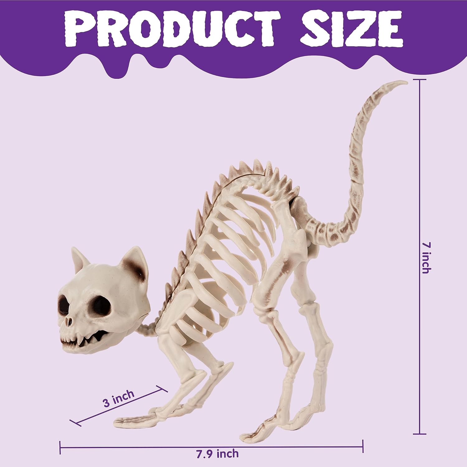 imageJOYIN 2 PCS Skeleton Cats Halloween Indoor Outdoor Decorations Set Animal Courtyard for Photo Props Decorations Trick or Treat Decor Spooky Scene Party Favors 7  79  3 inches