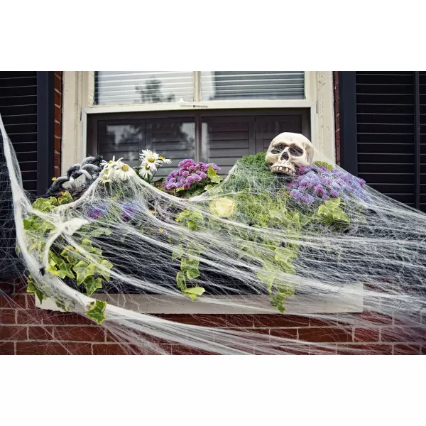 imageJOYIN 1200 sqft Spider Halloween Decorations Bonus with 80Fake Spiders Halloween Outdoor Super Stretch Cobwebs Halloween Party Decoration for Indoor Outdoor Party Supplies1200