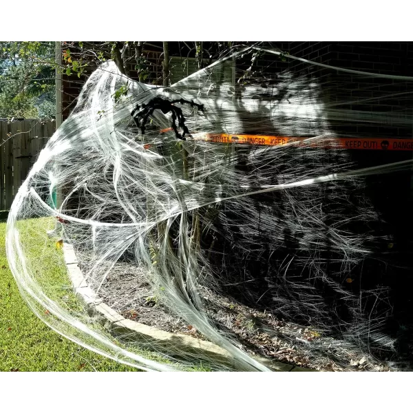 imageJOYIN 1200 sqft Spider Halloween Decorations Bonus with 80Fake Spiders Halloween Outdoor Super Stretch Cobwebs Halloween Party Decoration for Indoor Outdoor Party Supplies1200