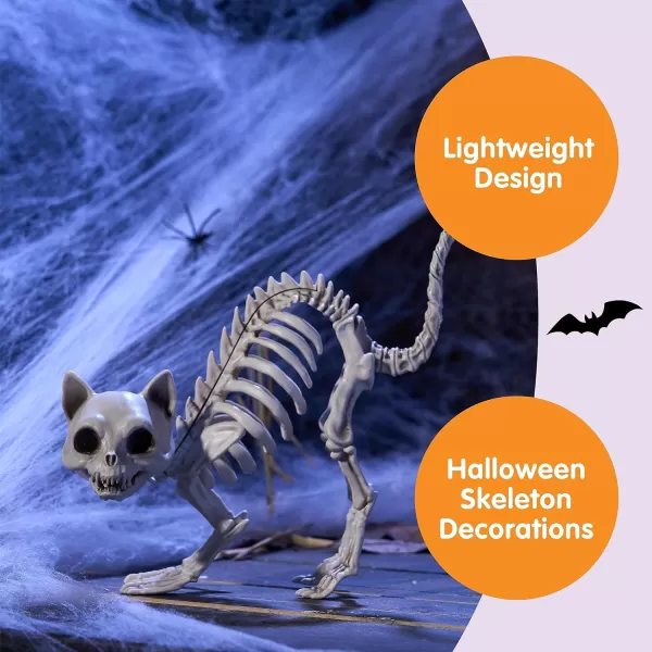 imageJOYIN 2 PCS Skeleton Cats Halloween Indoor Outdoor Decorations Set Animal Courtyard for Photo Props Decorations Trick or Treat Decor Spooky Scene Party Favors 7  79  3 inches