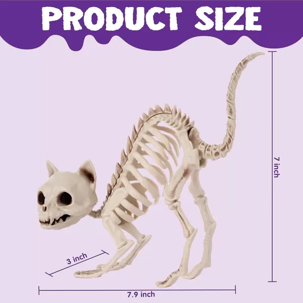 imageJOYIN 2 PCS Skeleton Cats Halloween Indoor Outdoor Decorations Set Animal Courtyard for Photo Props Decorations Trick or Treat Decor Spooky Scene Party Favors 7  79  3 inches