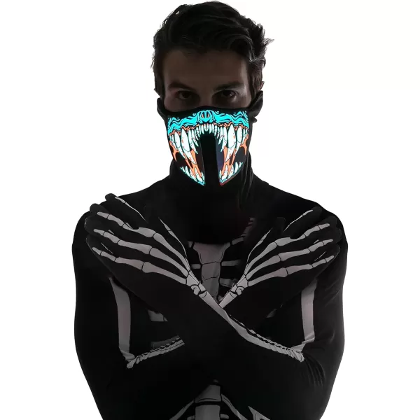 imageJOYIN 2 Pack Halloween LightUp Mask Scary LED Mask for Halloween Costume Dressup Accessories Halloween Parties Festival Cosplay Photo Shoot School EventsHorror Theme Parties Red and Blue