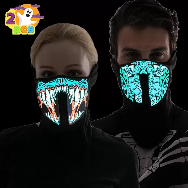 imageJOYIN 2 Pack Halloween LightUp Mask Scary LED Mask for Halloween Costume Dressup Accessories Halloween Parties Festival Cosplay Photo Shoot School EventsHorror Theme Parties Red and Blue