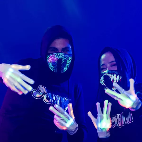 imageJOYIN 2 Pack Halloween LightUp Mask Scary LED Mask for Halloween Costume Dressup Accessories Halloween Parties Festival Cosplay Photo Shoot School EventsHorror Theme Parties Red and Blue