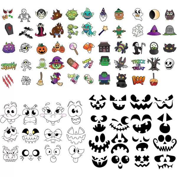 imageJOYIN 20 Pcs Makeaface Sticker Sheets Make Your Own Halloween Characters Mix and Match Sticker Sheets Bonus with Coloring Sheets 10 Scratch Cards 8 Sticker Sheets Halloween Party Favor Supplies