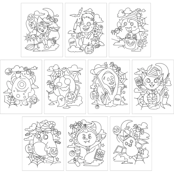 imageJOYIN 20 Pcs Makeaface Sticker Sheets Make Your Own Halloween Characters Mix and Match Sticker Sheets Bonus with Coloring Sheets 10 Scratch Cards 8 Sticker Sheets Halloween Party Favor Supplies