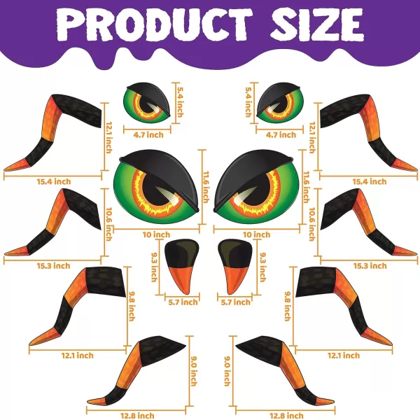 imageJOYIN Halloween Trunk Or Treat Car Decorations Kit for SUV Spider Design Car Archway Garage Decoration with Legs Eyes Balloons Double Side Stickers Halloween Decorations Outside Halloween Stickers