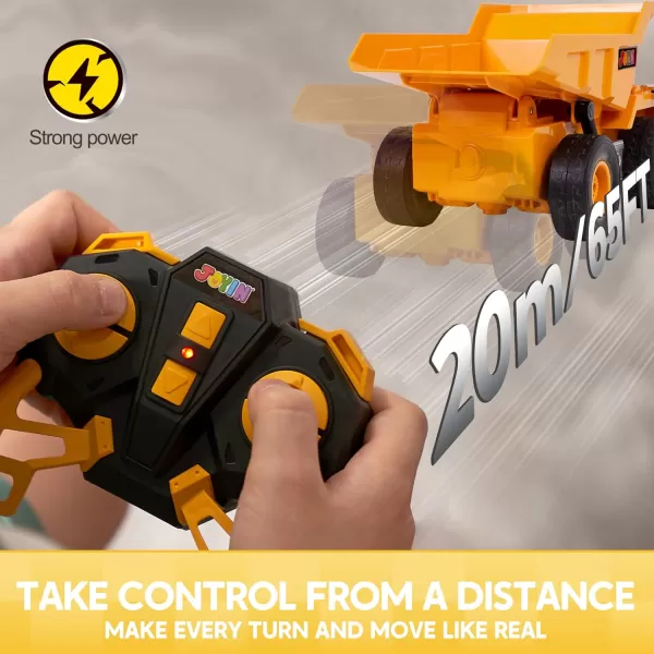 imageJOYIN Remote Control Excavator Toys for Boys 24Ghz RC Excavator Toy with Light Construction Toys for Boys 35 47 812 Year Old Kids Birthday GiftDump truck