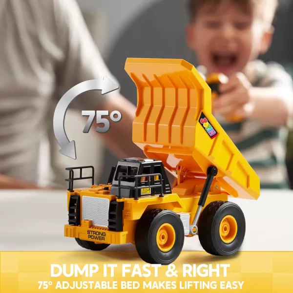 imageJOYIN Remote Control Excavator Toys for Boys 24Ghz RC Excavator Toy with Light Construction Toys for Boys 35 47 812 Year Old Kids Birthday GiftDump truck