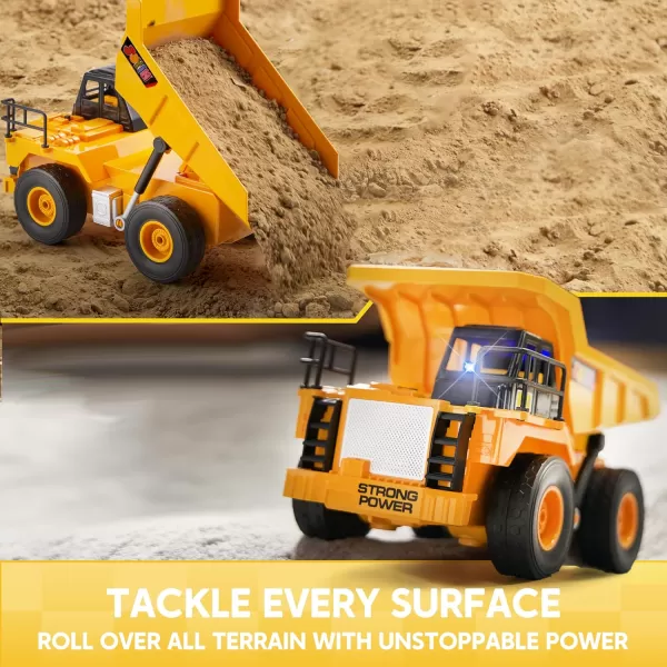 imageJOYIN Remote Control Excavator Toys for Boys 24Ghz RC Excavator Toy with Light Construction Toys for Boys 35 47 812 Year Old Kids Birthday GiftDump truck