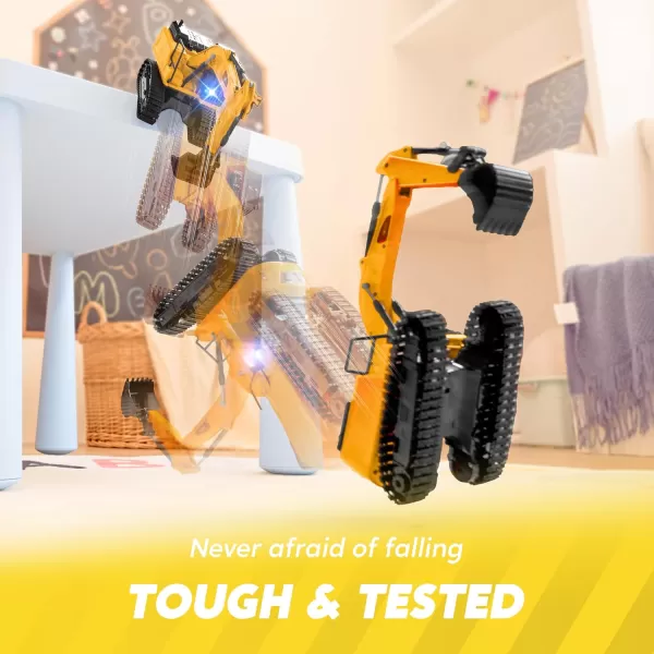 imageJOYIN Remote Control Excavator Toys for Boys 24Ghz RC Excavator Toy with Light Construction Toys for Boys 35 47 812 Year Old Kids Birthday GiftExcavators