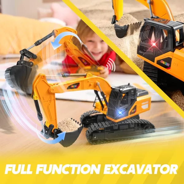 imageJOYIN Remote Control Excavator Toys for Boys 24Ghz RC Excavator Toy with Light Construction Toys for Boys 35 47 812 Year Old Kids Birthday GiftExcavators