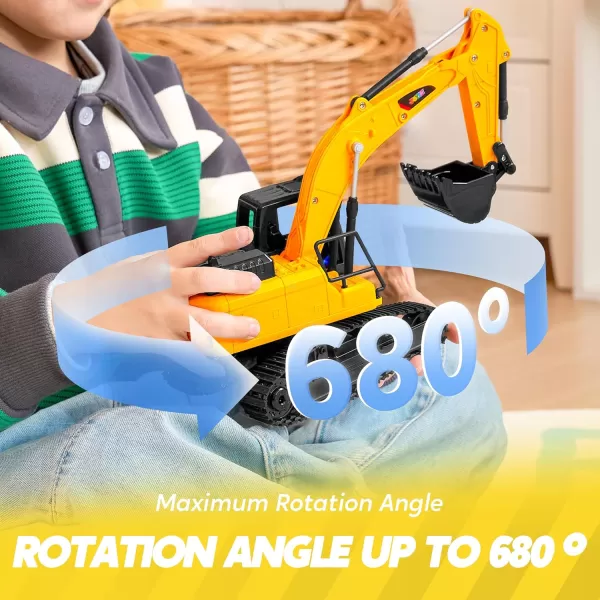 imageJOYIN Remote Control Excavator Toys for Boys 24Ghz RC Excavator Toy with Light Construction Toys for Boys 35 47 812 Year Old Kids Birthday GiftExcavators