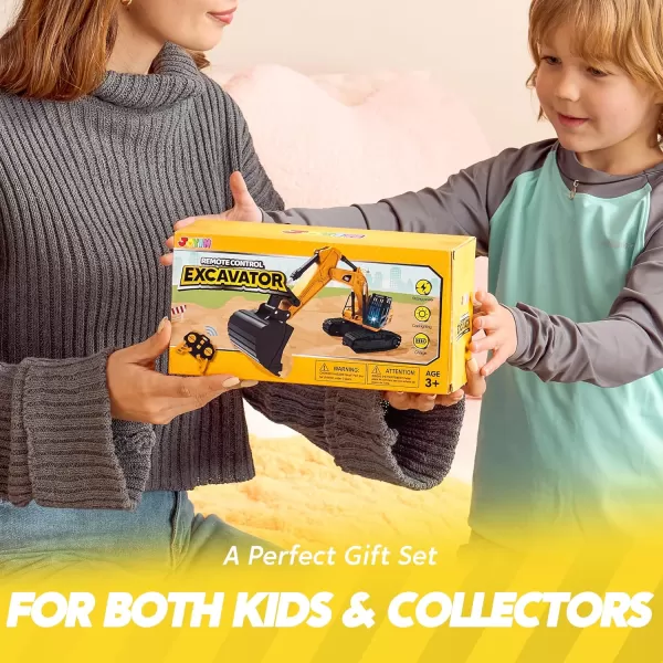 imageJOYIN Remote Control Excavator Toys for Boys 24Ghz RC Excavator Toy with Light Construction Toys for Boys 35 47 812 Year Old Kids Birthday GiftExcavators