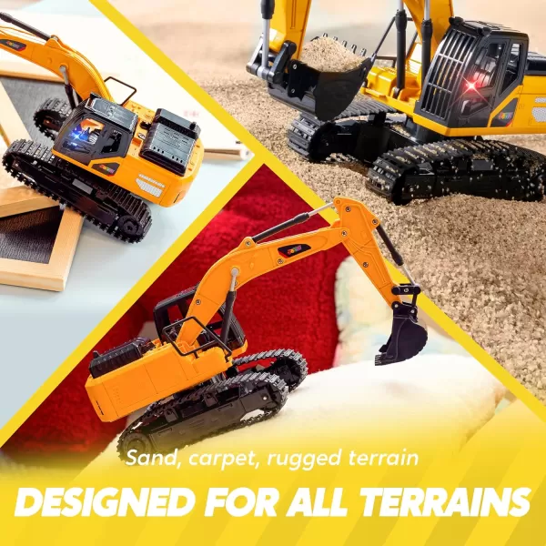 imageJOYIN Remote Control Excavator Toys for Boys 24Ghz RC Excavator Toy with Light Construction Toys for Boys 35 47 812 Year Old Kids Birthday GiftExcavators