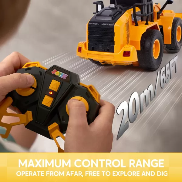 imageJOYIN Remote Control Excavator Toys for Boys 24Ghz RC Excavator Toy with Light Construction Toys for Boys 35 47 812 Year Old Kids Birthday GiftFront Loader
