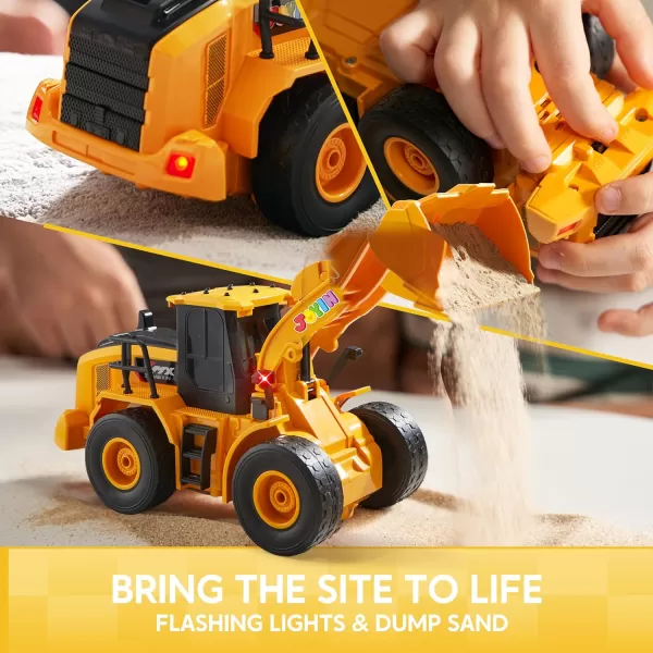 imageJOYIN Remote Control Excavator Toys for Boys 24Ghz RC Excavator Toy with Light Construction Toys for Boys 35 47 812 Year Old Kids Birthday GiftFront Loader