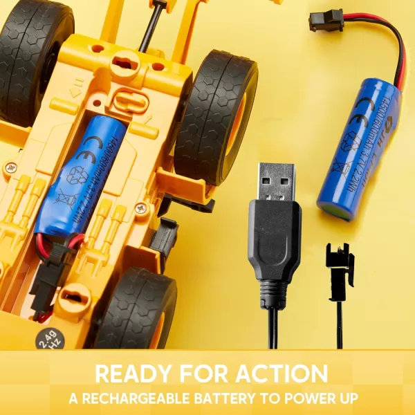 imageJOYIN Remote Control Excavator Toys for Boys 24Ghz RC Excavator Toy with Light Construction Toys for Boys 35 47 812 Year Old Kids Birthday GiftFront Loader