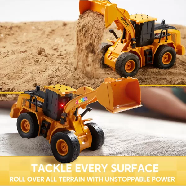 imageJOYIN Remote Control Excavator Toys for Boys 24Ghz RC Excavator Toy with Light Construction Toys for Boys 35 47 812 Year Old Kids Birthday GiftFront Loader