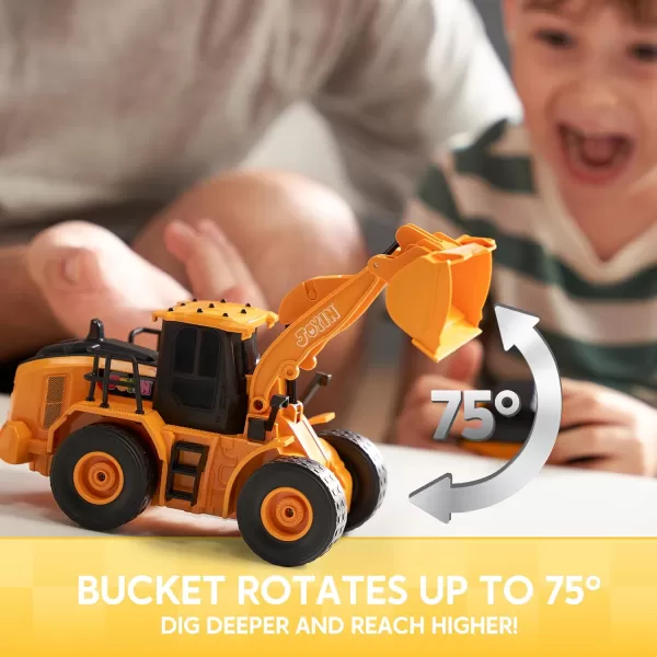imageJOYIN Remote Control Excavator Toys for Boys 24Ghz RC Excavator Toy with Light Construction Toys for Boys 35 47 812 Year Old Kids Birthday GiftFront Loader