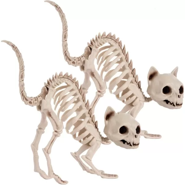imageJOYIN 2 PCS Skeleton Cats Halloween Indoor Outdoor Decorations Set Animal Courtyard for Photo Props Decorations Trick or Treat Decor Spooky Scene Party Favors 7  79  3 inches