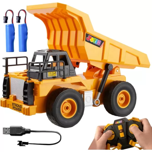 imageJOYIN Remote Control Excavator Toys for Boys 24Ghz RC Excavator Toy with Light Construction Toys for Boys 35 47 812 Year Old Kids Birthday GiftDump truck