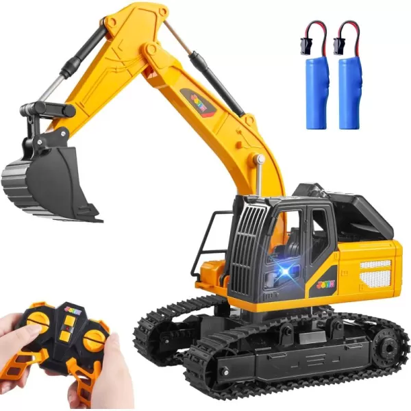 imageJOYIN Remote Control Excavator Toys for Boys 24Ghz RC Excavator Toy with Light Construction Toys for Boys 35 47 812 Year Old Kids Birthday GiftExcavators