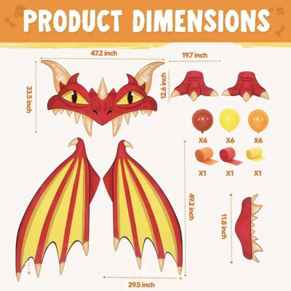 JOYIN Halloween Fire Dragon Trunk Or Treat Car Decorations Kit for SUV Halloween Decorations Outdoor Indoor Decor Balloons Haunted House Trunk Archway Car Garage Lawn Crepe Paper