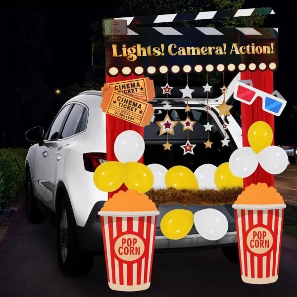 JOYIN Halloween Trunk Or Treat Car Decorations Kit Halloween Decorations Outdoor Indoor Clown Car Stickers Haunted House Suv Trunk Archway Car Garage Lawn BalloonsCinema