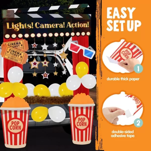 JOYIN Halloween Trunk Or Treat Car Decorations Kit Halloween Decorations Outdoor Indoor Clown Car Stickers Haunted House Suv Trunk Archway Car Garage Lawn BalloonsCinema