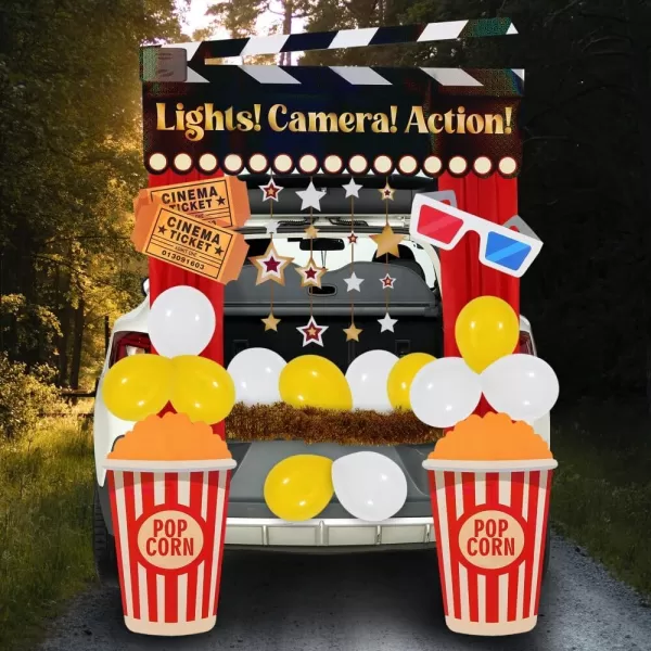 JOYIN Halloween Trunk Or Treat Car Decorations Kit Halloween Decorations Outdoor Indoor Clown Car Stickers Haunted House Suv Trunk Archway Car Garage Lawn BalloonsCinema