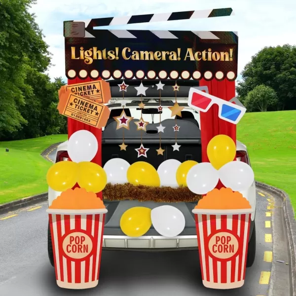 JOYIN Halloween Trunk Or Treat Car Decorations Kit Halloween Decorations Outdoor Indoor Clown Car Stickers Haunted House Suv Trunk Archway Car Garage Lawn BalloonsCinema