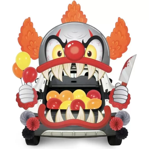 JOYIN Halloween Trunk Or Treat Car Decorations Kit Halloween Decorations Outdoor Indoor Clown Car Stickers Haunted House Suv Trunk Archway Car Garage Lawn BalloonsClown