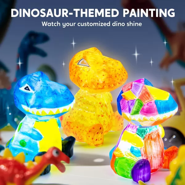 imageKlever Kits DIY Night Light Paint Your Own Cat Lamp Arts ampamp Crafts Kit School Activities Art Supplies Painting Kits Birthday Gifts for Girls Boys Aged 6Dinosaur