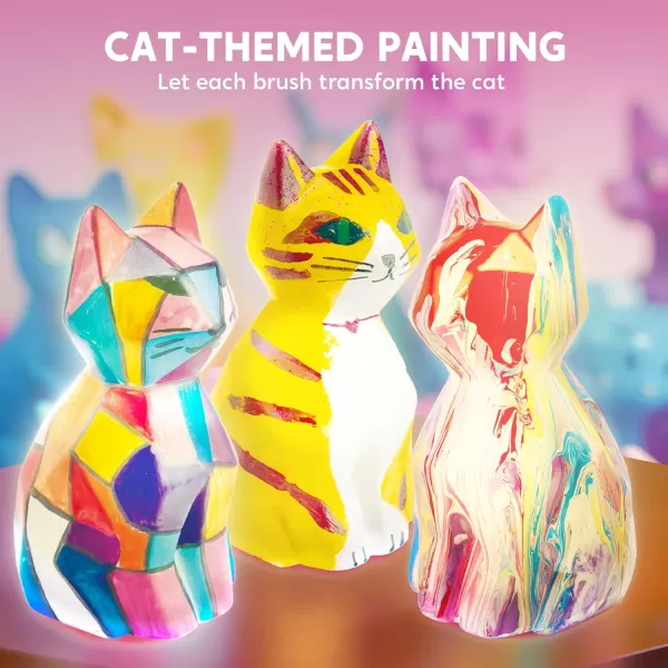 imageKlever Kits DIY Night Light Paint Your Own Cat Lamp Arts ampamp Crafts Kit School Activities Art Supplies Painting Kits Birthday Gifts for Girls Boys Aged 6Cat