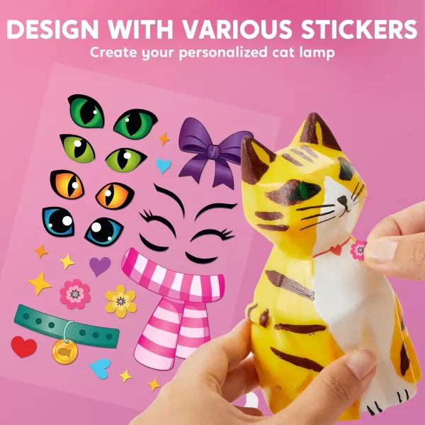 imageKlever Kits DIY Night Light Paint Your Own Cat Lamp Arts ampamp Crafts Kit School Activities Art Supplies Painting Kits Birthday Gifts for Girls Boys Aged 6Cat