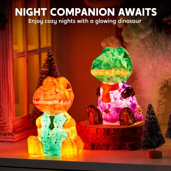 imageKlever Kits DIY Night Light Paint Your Own Cat Lamp Arts ampamp Crafts Kit School Activities Art Supplies Painting Kits Birthday Gifts for Girls Boys Aged 6Dinosaur
