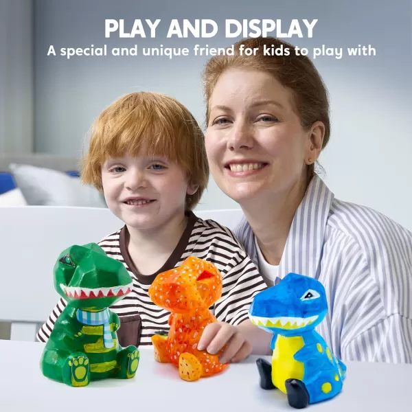 imageKlever Kits DIY Night Light Paint Your Own Cat Lamp Arts ampamp Crafts Kit School Activities Art Supplies Painting Kits Birthday Gifts for Girls Boys Aged 6Dinosaur