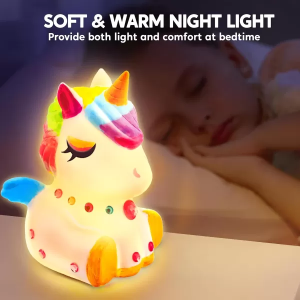 imageKlever Kits DIY Night Light Paint Your Own Cat Lamp Arts ampamp Crafts Kit School Activities Art Supplies Painting Kits Birthday Gifts for Girls Boys Aged 6Unicorn