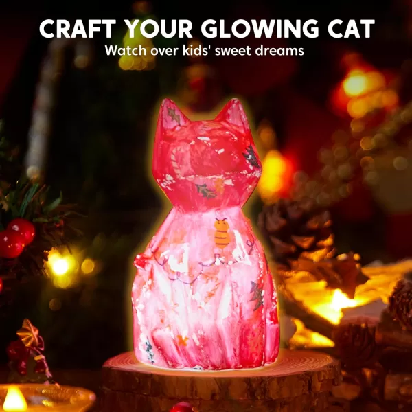 imageKlever Kits DIY Night Light Paint Your Own Cat Lamp Arts ampamp Crafts Kit School Activities Art Supplies Painting Kits Birthday Gifts for Girls Boys Aged 6Cat