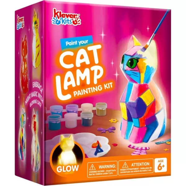 imageKlever Kits DIY Night Light Paint Your Own Cat Lamp Arts ampamp Crafts Kit School Activities Art Supplies Painting Kits Birthday Gifts for Girls Boys Aged 6Cat