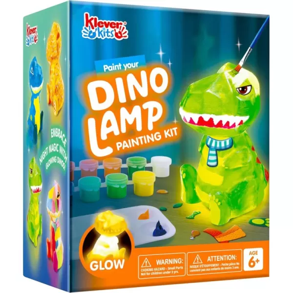 imageKlever Kits DIY Night Light Paint Your Own Cat Lamp Arts ampamp Crafts Kit School Activities Art Supplies Painting Kits Birthday Gifts for Girls Boys Aged 6Dinosaur