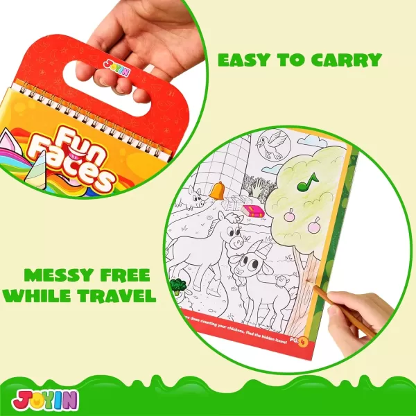 imageJOYIN 3 Pcs Reusable Sticker BookReusable Make a Face Sticker Book Hidden Picture Sticker Book Farm Sticker Board On The Go Travel Toy Activity Pad Reusable Travel Activity Toys for Boys ampamp Girls